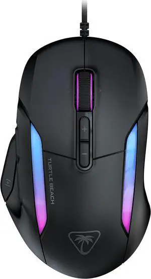 Turtle Beach Kone II  Wired Ergonomic RGB Gaming Mouse, 26K DPI Optical Sensor, 100M Click Life Optical Switches, 23 Customizable Inputs, 4D Scroll Wheel, Pure PTFE Glides - Ash Black
