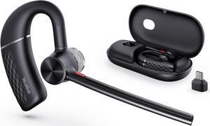 BH71 Bluetooth Headset with USB-C Dongle, Teams&Zoom Certified, 4 Noise Cancelling Microphone, Fit for Computer Laptops PC, Wireless Earpiece for Trucker Business Office Work