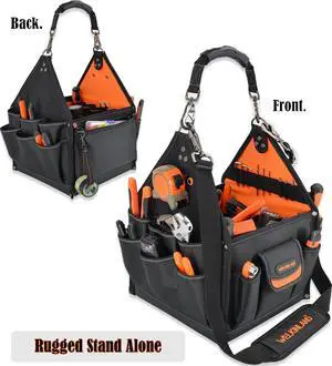 40-Pockets Tool tote, 25L Tote tool bag, Tech tool bag, Electrical tool bag, Open top tool bag, Electrician tool bag, Tool tote with handle, Maintenance tool bag, Tool bags for electricians