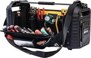 24'' Large Tool Tote Bag, Open Top Tool Bag, 29 Pocket Heavy Duty Waterproof Tool Organizer, for Mechanics, Electricians