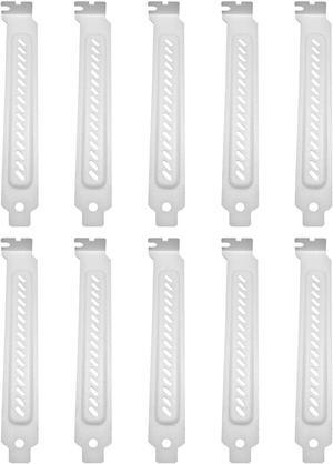 10 PCI Slot Cover Dust Filter Bracket Expansion Blank Plate Shield Metal - White