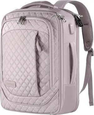 Laptop Backpack Large Computer Carry On Backpack Fits up to 17.3 Inch Laptop with USB Charging Port Water-Repellent Travel Backpack Casual Daypack for Business/College/Women/Men-Dusty Pink