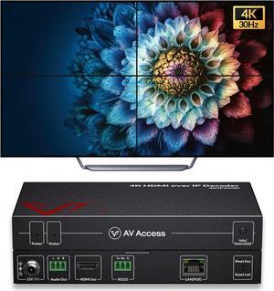 AV Access 4K HDMI Extender Over TCP/IP, AV Over IP Decoder with Video Wall up to 8X8, 395ft (120m), Plug & Play Without Configuration, Visual Control, Video Matrix, PoE
