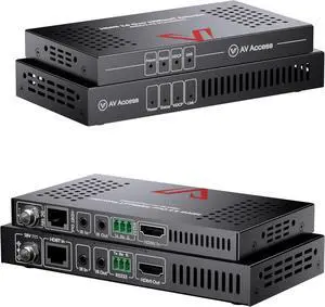 AV Access 4K HDMI Extender Over Cat5e/6/6a/7 4K@60Hz 130ft, 1080P@60Hz 230ft, HDR10+, HDMI 2.0 YUV4:4:4, HDCP 2.2, 18Gbps, Plug & Play, IR Return & PoE, Smart EDID