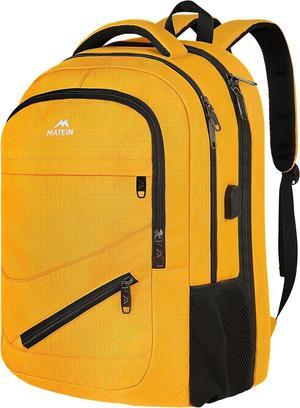 Travel Backpack, Large Travel Backpack for Women Men Airline Approved, Carryon Backpack with Laptop Compartment TSA Approved, Water Resistant Sturdy 17 inch Laptop Bag,Yellow