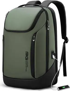 Business Smart Backpack Waterproof fit 15.6 Inch Laptop Backpack with USB Charging Port,Travel Durable Backpack,Green