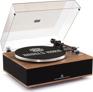 Vinyl Record Player, Bluetooth Turntable with Built in Speakers Phono Preamp, High Fidelity Turntables for Vinyl Records with Magnetic Cartridge AT-3600L, Belt Drive 2-Speed,Walnut Wood