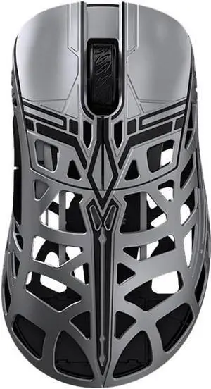 Sword X Lightweight Magnesium Alloy Wireless Gaming Mouse - 8KHz Polling Rate, PAW3950 HS Sensor, 50-30000 DPI, TTC Switches (TTC Nihil Transparent Black Dot, Silver)