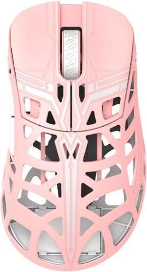 Sword X Lightweight Magnesium Alloy Wireless Gaming Mouse - 8KHz Polling Rate, PAW3950 HS Sensor, 50-30000 DPI, TTC Switches (TTC Nihil Transparent Black Dot, Pink)