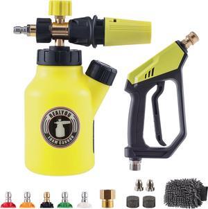Pressure Washer Gun with Foam Cannon, Car Wash Kit, Pressure Washer Car Wash Foam Gun with 1/4 Inch Quick Connector, 5 Pressure Washer Nozzle Tips