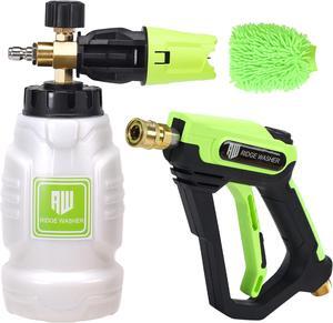 Pressure Washer Gun with Foam Cannon Snow Foam Lance, Foam Gun Kit with 1/4 Inch Quick Connector, 1 Liter, Power Washer Foam Blaster with Car Wash Mitt