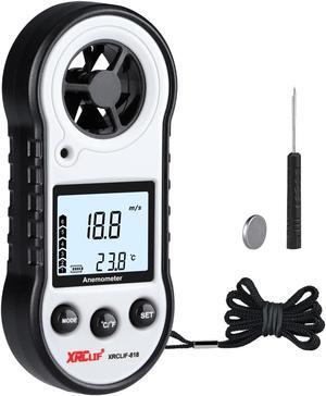 Digital Wind Speed Meter Anemometer, Handhled Wind Gauges Measuring Wind Chill Temperature Speed, Wind Meter Thermometer Gauge for Shooting Windsurfing Hunting Gray