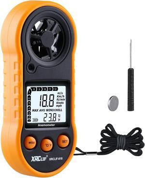Digital Wind Speed Meter Anemometer Handheld Wind Gauges Air Flow Velocity Meter for Measuring Wind Chill Temperature Speed, Wind Meter Thermometer Gauge for Shooting Windsurfing Fishing Hunting