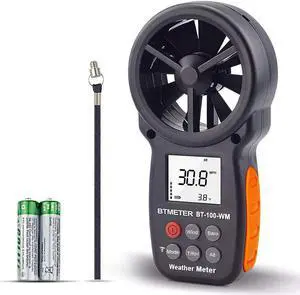 Digital Anemometer Barometer Handheld, for Wind Speed Temperature Wind Chill Tester w/Humidity, Altitude, Barometric Pressure Meter for Climbing Drone HVAC CFM BT-100WM