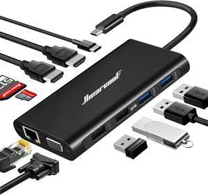 Docking Station,11IN1 USB C Docking Station,Dual Monitor Laptop Docking Station USB C Dock for Most brands of laptops Universal Docking Station for Office and Work from Home Black