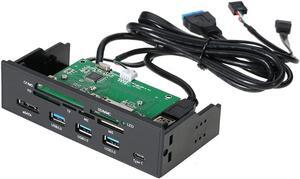 Sunshine-tipway STW 5.25 inches Internal Card Reader Media Multi-Function Dashboard PC Front Panel Type-C USB 3.1 USB 3.0 Support CF MD XD MMC TF M2 MS