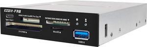 PC Front Panel Internal Card Reader USB HUB, USB 3.1 Gen2 Type-C Port,USB 3.0 Support SD MS XD CF TF Card for Computer, Fits Any 3.5" Computer Case Front Bay