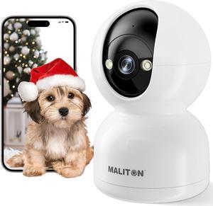 Security Camera Indoor 2K, WiFi Camera for Home Security with Smart AI Motion Detection, Baby Monitor Pet/Dog Camera with Phone App, 360 Pan/Tilt for Room, Color Night Vision, 2-Way Audio