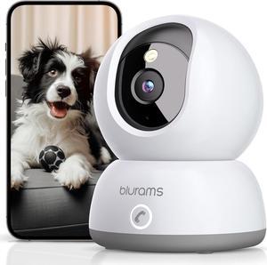 Indoor Security Camera 2K, Home Security Camera for Dog/Baby Monitor/Elder, Security Camera with One-Touch Call, Color Night Vision, Motion Tracking, Cloud & SD Card Storage (2.4GHz Wi-Fi)