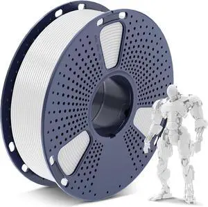 PLA 3D Printer Filament PLA Filament 1.75mm, Neatly Wound PLA 3D Printing Filament, Dimensional Accuracy +/- 0.02 mm, Fit Most FDM 3D Printer, 1kg Spool (2.2lbs), Good for Lithophane, PLA White
