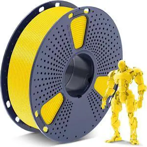PLA 3D Printer Filament PLA Filament 1.75mm, Neatly Wound PLA 3D Printing Filament 1.75mm, Dimensional Accuracy +/- 0.02 mm, Fit Most FDM 3D Printers, 1kg Spool (2.2lbs), PLA Yellow