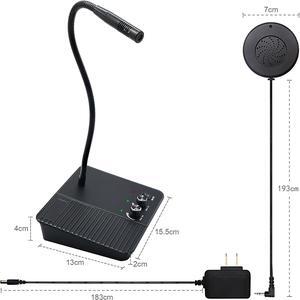 Window Speaker Intercom System Intercoms 2 Way Anti-Interference Intercommunication Microphone Counter Intercoms for Business, Bank, Office, Hospital, Store, Station, School, Counter, Home