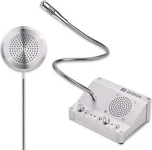 Window intercom, Window Speakers, Dual-Way Window Counter intercom Microphone, for The Business/Bank/Office/Hospital/Station/Catering/Ticket Window to Provide Communication Solutions