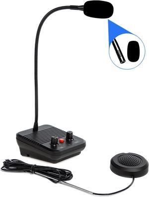 Window Intercom Speaker System, Dual-Way Intercommunication Microphone Teller Window Speaker Talk Through Glass Window Counter Intercoms for Business/Bank/Office/Hospital