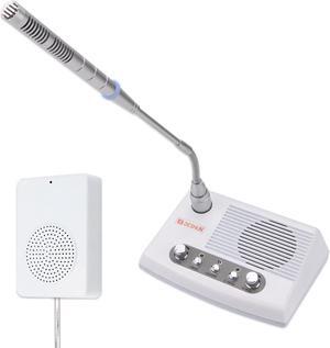 DS-989 Window Intercom, Full Duplex Window Speaker System,Loud Speaker, Connect Wireless Mic, Intercom System for Business,Medical Treatment,School, Home,Hospital, Store.