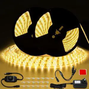 50ft White LED Strip Lights, 6000K Warm White Waterproof Tape Light, 15M 12V Rope Light Strong 3M Adhesive, for Home,Kitchen, Patio, Balcony, Party, Wedding, Indoor and Outdoor Decor