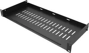 1U Disassembled Vented Rack Shelf Universal Rack Tray No Lip for 19 Inches Network Cabinet or Server Rack (8 Inches Deep)