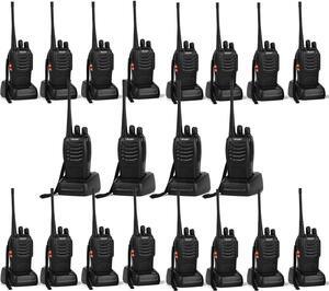 20 Pack Walkie talkies Long Range with Earpiece Rechargeable UHF 2 Way Radio 16-Channel for Outdoor Warehouse Factory Security Com Travel etc.(Pack of 20)