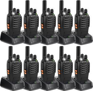 H-777 2 Way Radios, Walkie Talkies for Adults, Rechargeable Long Range Two Way Radio, Shock Resistant, Short Antenna for Business Education(10 Pack)