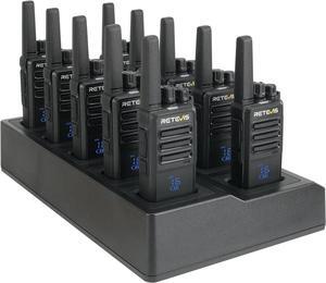RT68H 2 Way Radio Long Range (10 Pack) with 10 Way Charger,Rechargeable Walkie Talkies for Adults,Easier Charging,Easier Management,LCD Display, Keypad Lock,Hands Free Compact Walkie Talkie