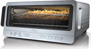 Ninja Flip Toaster Oven&Air Fryer, 8-in-1 Functionality, Flip Up&Away Capability for Storage Space, LargeCapacity, Air Fry Basket, SheetPan, Wire Rack&Removable Crumb Tray, Stainless,1800 watts, SP151