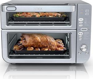 Ninja Double Stack XL Countertop Oven & Air Fryer, 12-in-1, Flexdoor, FlavorSeal, SMART FINISH with DualZone Technology, Countertop Oven, Air Fryer, Bake, Broil, Reheat, Pizza, Stainless Steel, DCT601