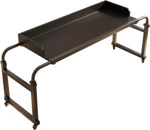 Overbed Table with Wheels Overbed Desk  55.1" Over Bed Desk King Queen Bed Table Overbed Laptop Table Over Bed Table with Wheels(Black)