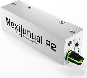 P2 Ultra-Compact in-Ear Monitor Amplifier, Personal Headphone Amp with XLR/TRS Input 3.5mm Output, in Ear Monitor System with Stereo/Mono Switching, Seven-Color Breathing Light