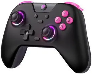 EasySMX 2.4g Wireless Gaming Controller for PC/Steam/iPhone/Android/Switch - Bluetooth Controller Gamepad with Hall Effect, RGB Lights and Turbo, Anti-Drift Controller