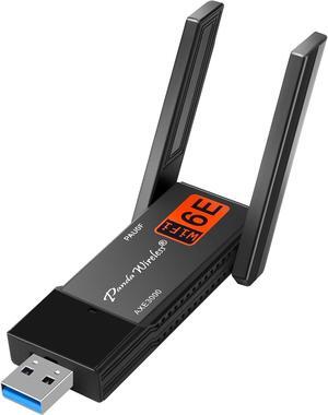 Panda Wireless PAU0F AXE3000 Tri Band (2.4/5 / 6 GHz) WiFi 6E USB 3.0 Adapter - Windows 10/11, Zorin, MX Linux, EndeavourOS, Mint, Ubuntu, Manjaro, openSUSE, Fedora, Kali and Raspbian