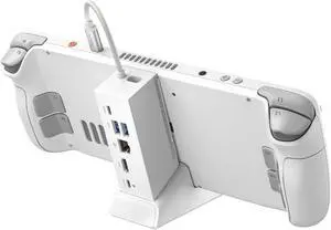 JSAUX Docking Station Compatible with ROG Ally X/ROG Ally/Steam Deck/Legion Go, 6-in-1 ROG Ally X Dock with HDMI 4K@120Hz, Gigabit Ethernet, Dual USB-A & USB-C 3.2 Gen 1, 100W PD Charging - White