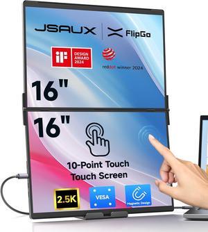6" 2.5K Dual Touchscreen Portable Monitor, Triple Laptop Touch IPS Screen Extender | HiDPI Display | One Cable to Dual Screen | Built-in HUB | Magnetic Design for Windows