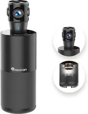TOUCAN 360-Degree Video Conference Camera, 1080p HD Webcam with 4 Noise Reduction Mics, Speaker, AI Tracking, Works with Zoom, Google Voice, Microsoft Teams and More, for PC/Mac/Laptop/MacBook/Tablet