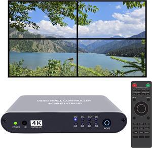Video Wall Controller 2x2 4K UHD TV Wall Controller 1X2 2X1 1X3 3X1 1X4 4X1 Support 4K30 HDMI Input for max 4 TV Splicing Display