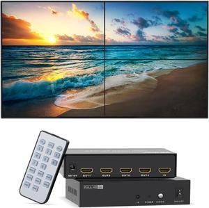 4K Video Wall Controller 2x2, 4K@30Hz HDMI Video Wall Processor for 4 TV Splicing Display Supports 1x1, 1x2, 1x3, 1x4, 2x1, 2x2, 3x1, 4x1-1 HDMI Input & 4 HDMI Output