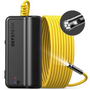 Dual Lens Wireless Endoscope, 1080P Scope Snake Camera with 7 LED Lights,0.31In Lens Video HD Inspection Camera,IP67 Waterproof Borescope,16.5FT Cable for Android & iOS Phone or Tablet-Yellow