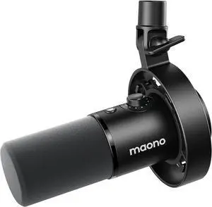 MAONO Dynamic Microphone-XLR USB Podcast Recording Mic: for Vocal Recording, Content Creation, Home Studio, Voiceover, with 192kHz/24bit, Noise Reduction, Mic Gain, Monitoring, Mute