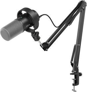 FIFINE Podcast Microphone Kit, USB/XLR Dynamic Microphone with Boom Arm for PC/XLR Mixer, Gaming Mic with Mute Button, Headphone Jack for Vocal, Voice-Over, Streaming, Music Recording