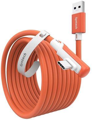 Link Cable 16 FT Compatible with Meta Quest 3S/Oculus Quest 3, Quest2/Pro/Pico4 Accessories and PC/SteamVR, High Speed PC Data Transfer, USB 3.0 to USB C Cable for VR Headset, Blood Orange