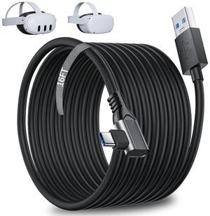 VR Link Cable 16FT for Meta Oculus Quest 3S Quest 3 2 Pro Pico 4,USB 3.0 High Speed PC Data Transfer Long Extention Cord for PCVR Virtual Reality Headset to PC Steam Gaming Accessories Black